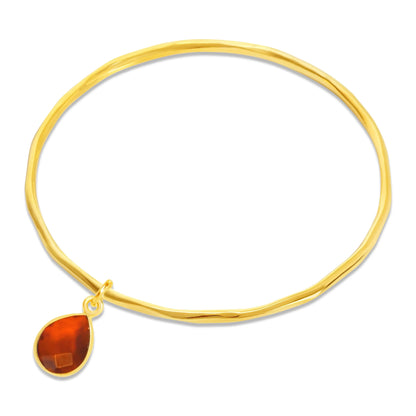  Gold Carnelian charm bangle
