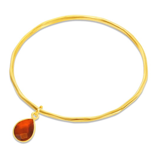  Gold Carnelian charm bangle