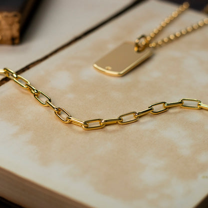 Men's Paperclip Chain Bracelet | Gold