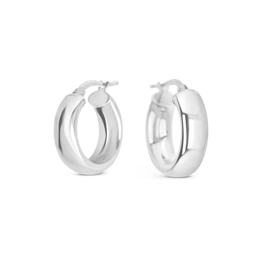 Solid Silver Chunky Hoop Earrings