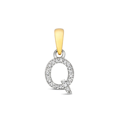 Diamond Initial Necklace | Solid 9 Carat Gold Charm | A to Z
