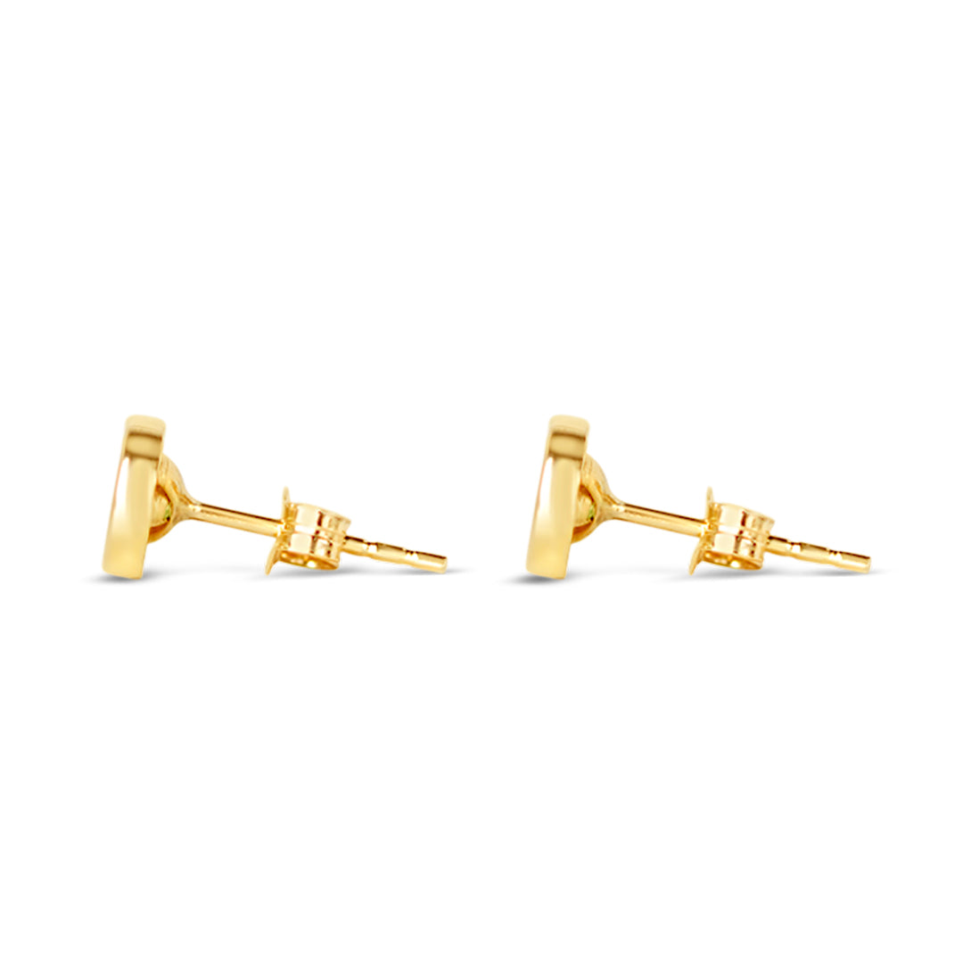 Emerald & Solid Gold Stud Earrings | May