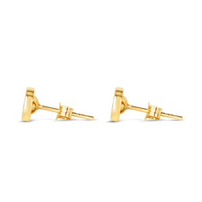 Emerald & Solid Gold Stud Earrings | May