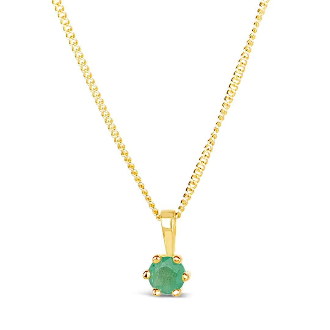 Emerald Charm Necklace | Gold | May