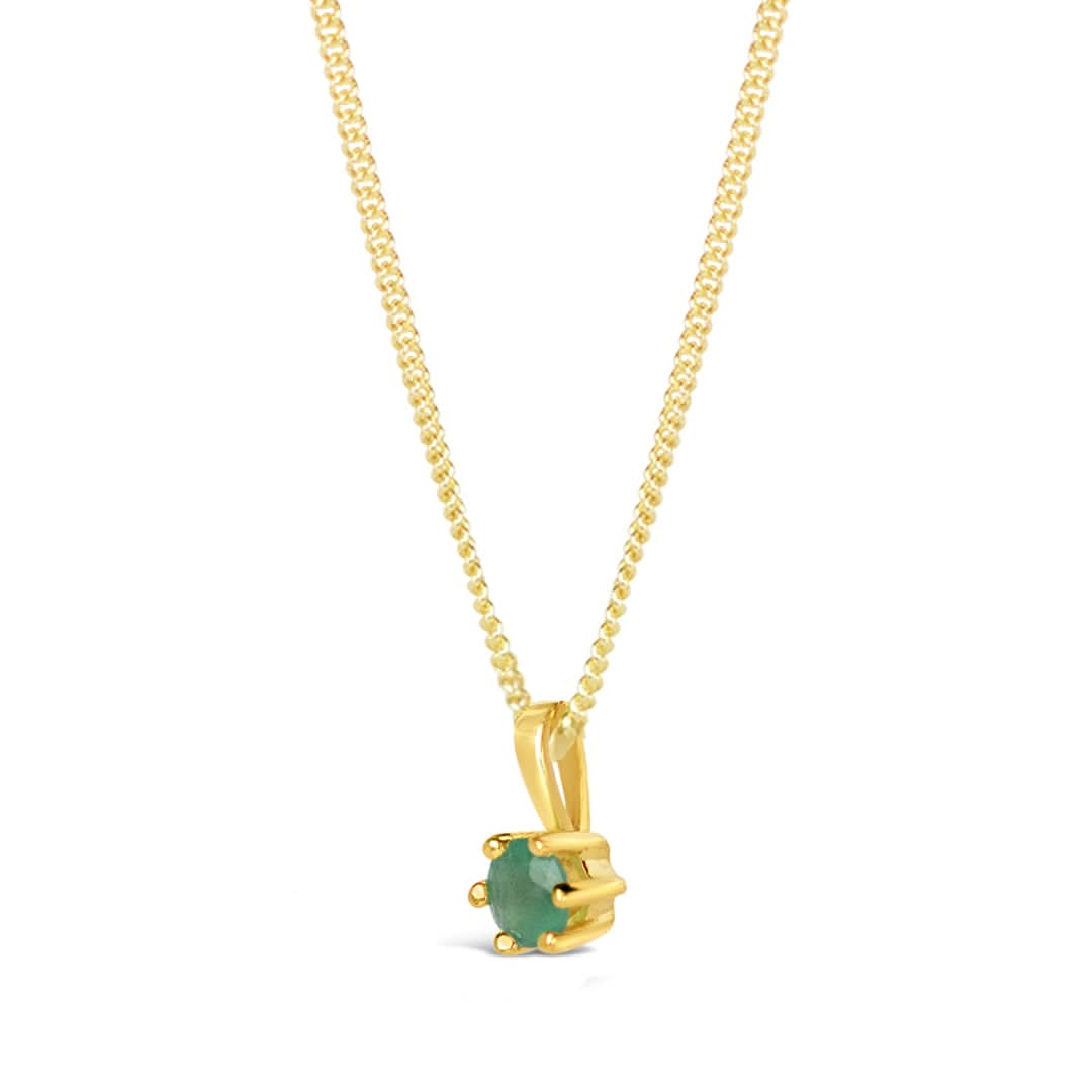 Emerald Charm Necklace | Gold | May