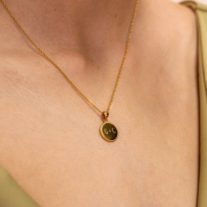 Engravable Disc Necklace | Gold