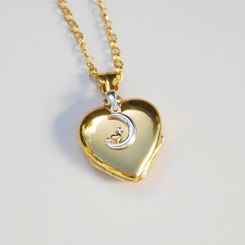 Four Photo Heart Charm Locket | Gold | By Lily Blanche