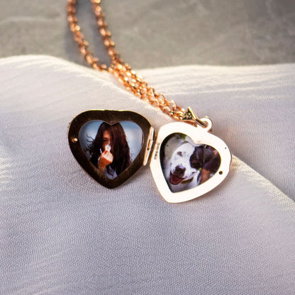 Amethyst Vintage Heart Locket Rose Gold + Photos