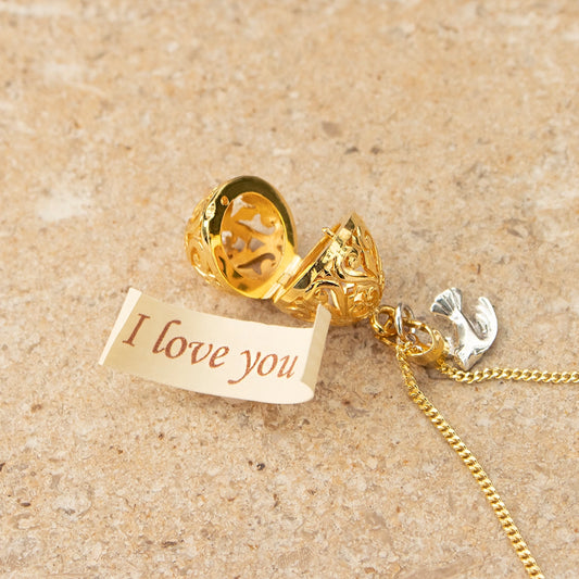 Bird Locket Gold + Secret Message