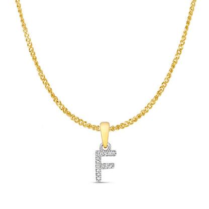 Diamond Initial Necklace | Solid 9 Carat Gold Charm | A to Z