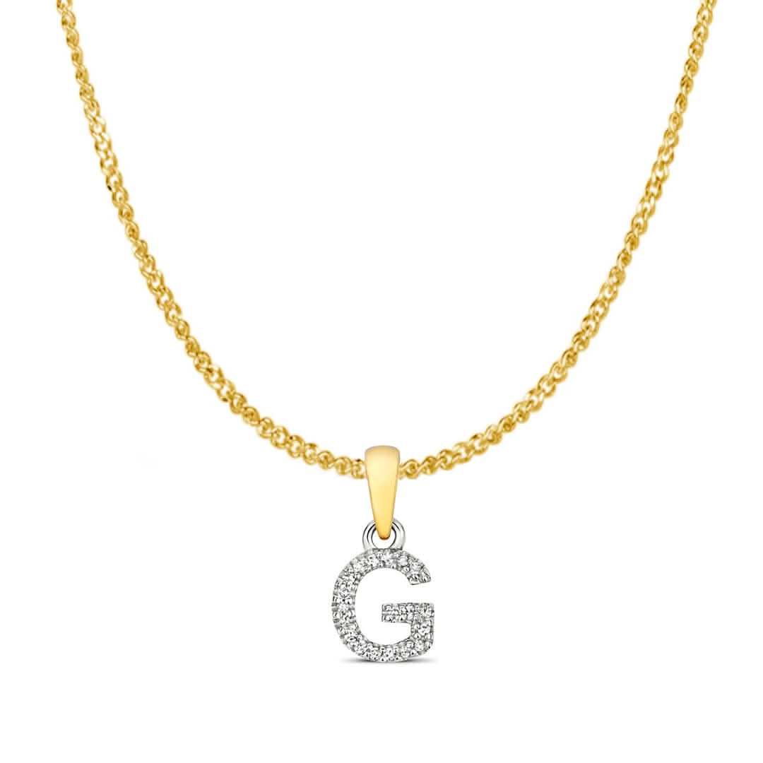 Diamond Initial Necklace | Solid 9 Carat Gold Charm | A to Z