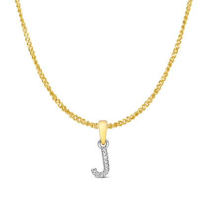 Diamond Initial Necklace | Solid 9 Carat Gold Charm | A to Z