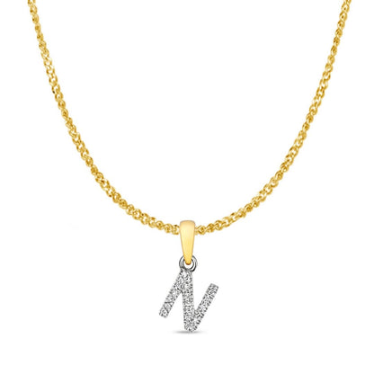 Diamond Initial Necklace | Solid 9 Carat Gold Charm | A to Z
