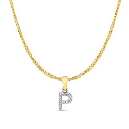 Diamond Initial Necklace | Solid 9 Carat Gold Charm | A to Z