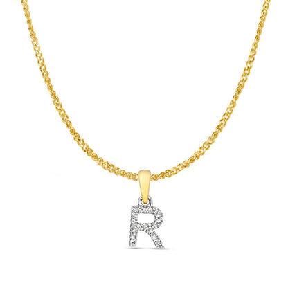 Diamond Initial Necklace | Solid 9 Carat Gold Charm | A to Z