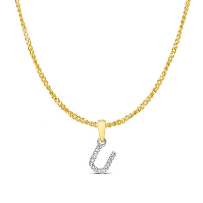 Diamond Initial Necklace | Solid 9 Carat Gold Charm | A to Z