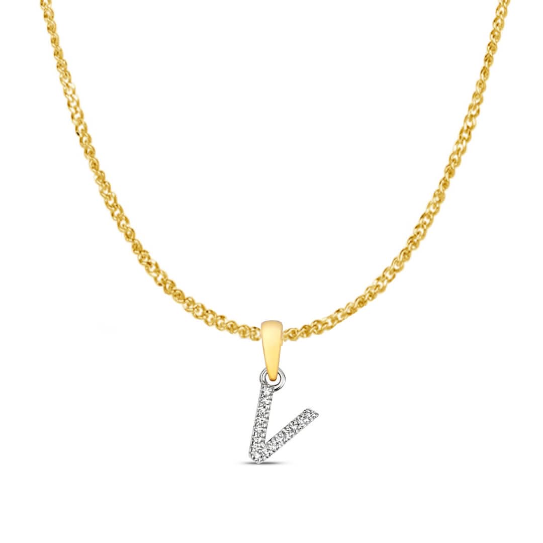 Diamond Initial Necklace | Solid 9 Carat Gold Charm | A to Z