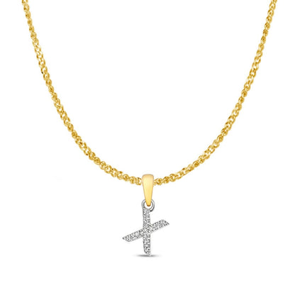 Diamond Initial Necklace | Solid 9 Carat Gold Charm | A to Z