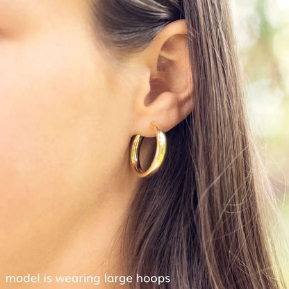Solid Gold Chunky Hoop Earrings