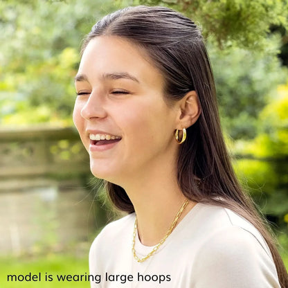 Solid Gold Chunky Hoop Earrings
