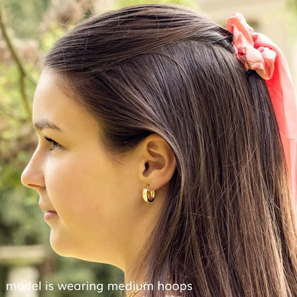 Solid Gold Chunky Hoop Earrings