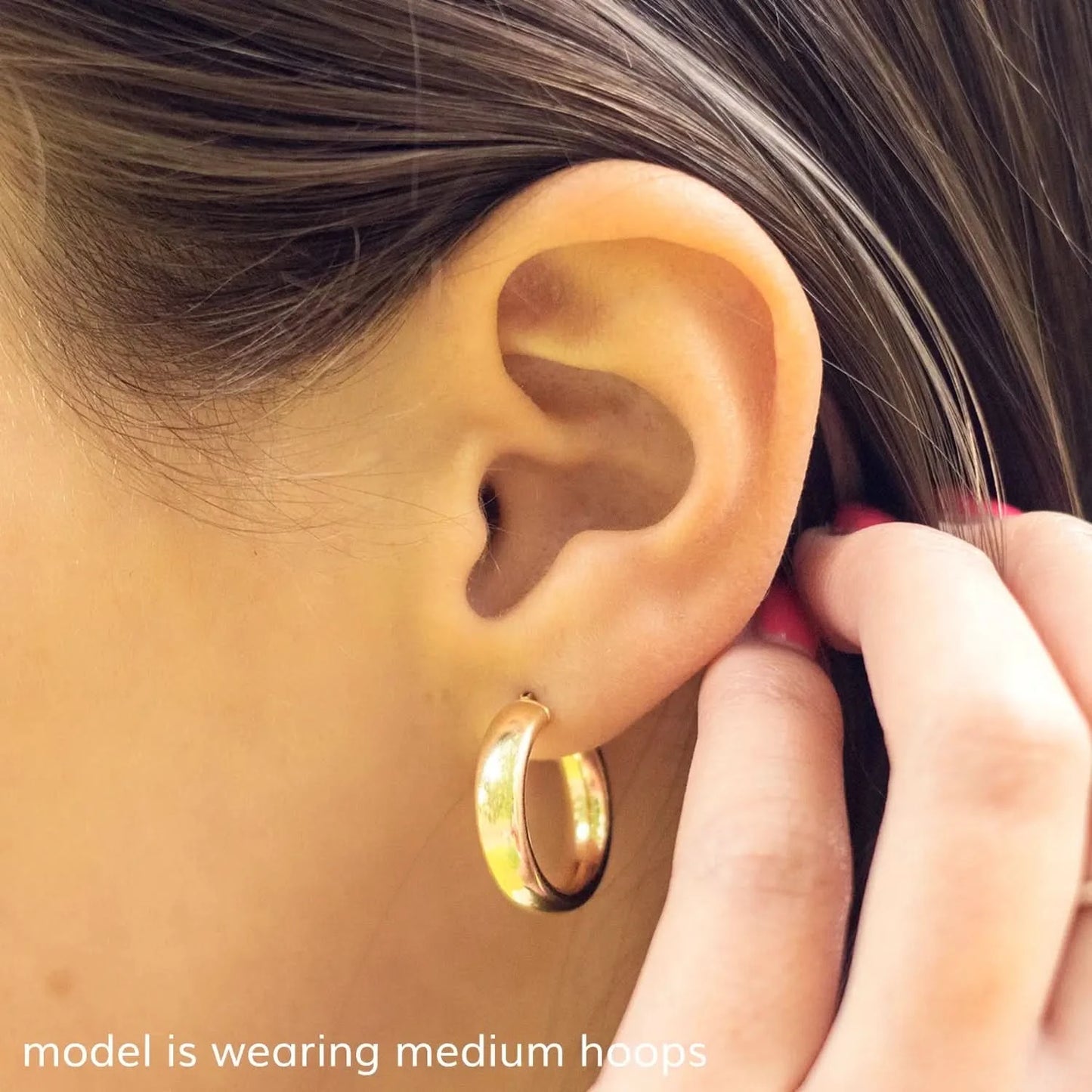 Solid Gold Chunky Hoop Earrings