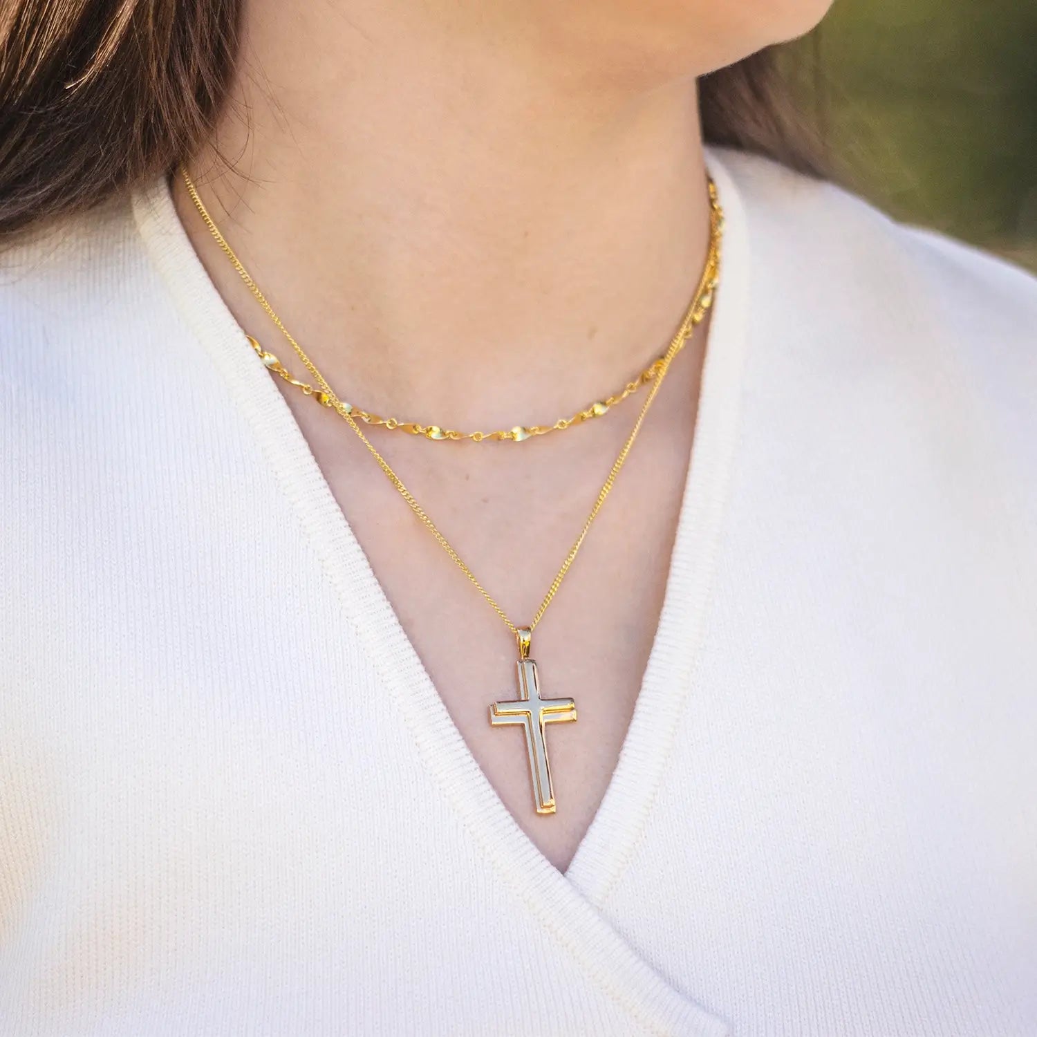 Heavy Gold Cross Necklace – Strong, Stylish Durable – Lily Blanche