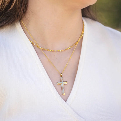 Heavy Gold Cross Necklace