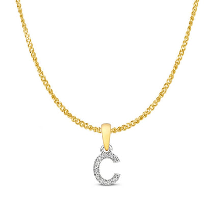 Diamond Initial Necklace | Solid 9 Carat Gold Charm | A to Z