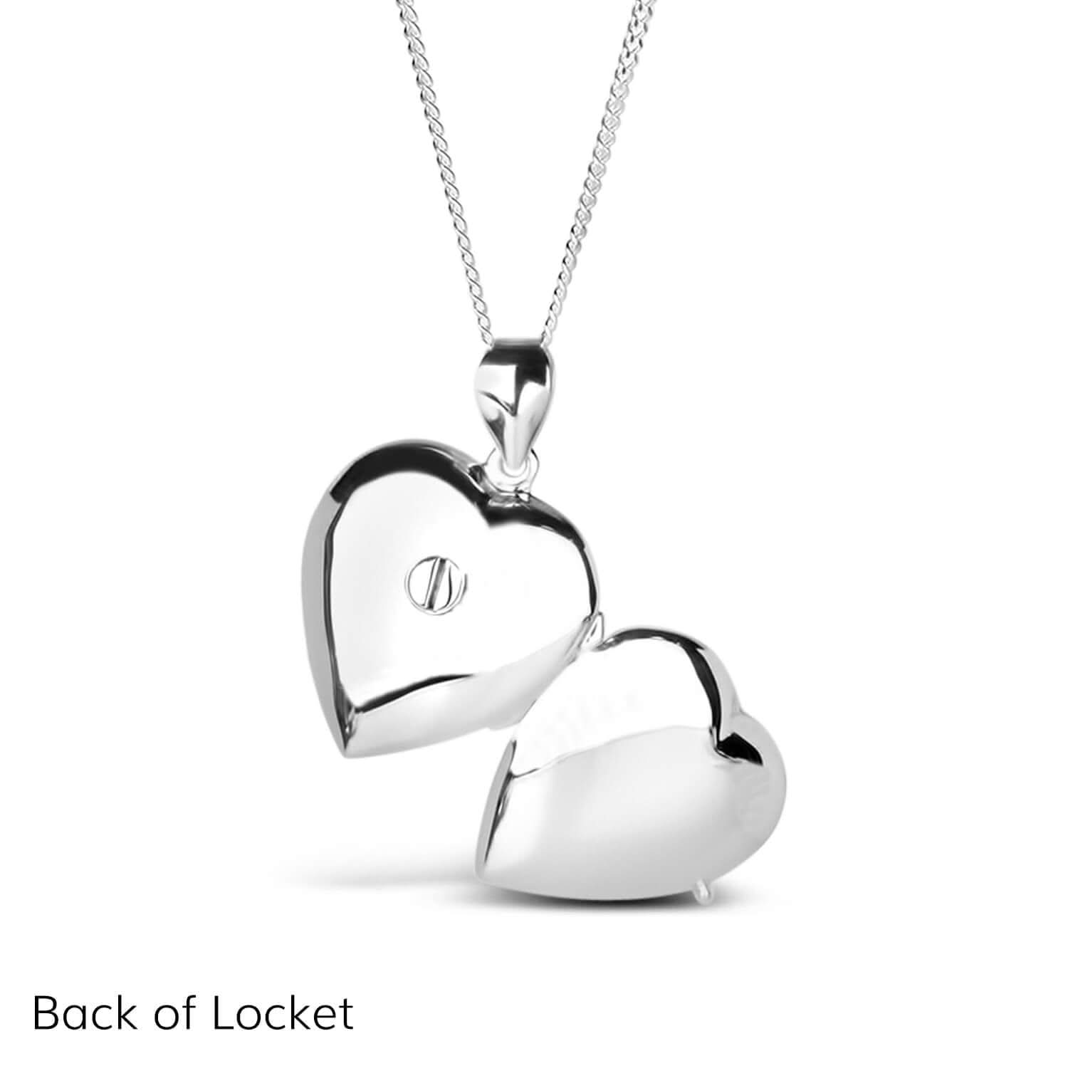 Silver heart Necklace for ashes, memorial necklace, locket with one photo and ashes storage, silver curb chain, engraving, back of locket, screw for ashes compartment