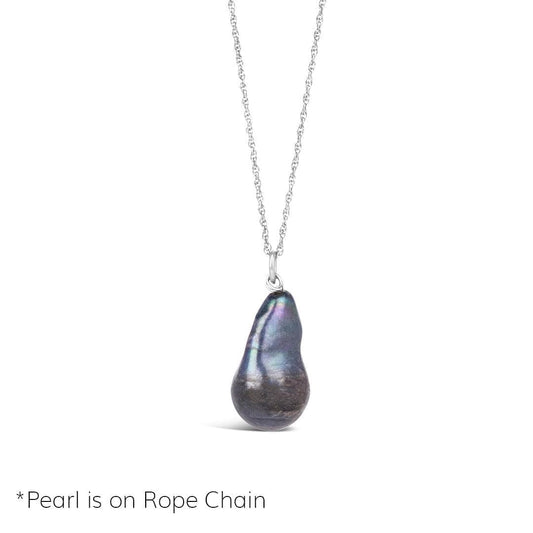 Baroque Pearl Necklace | Black | Silver