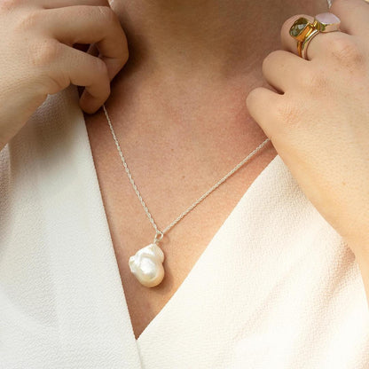 Baroque Pearl Necklace | Ivory | Silver