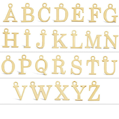 Gold charm initials for every letter of the alphabet