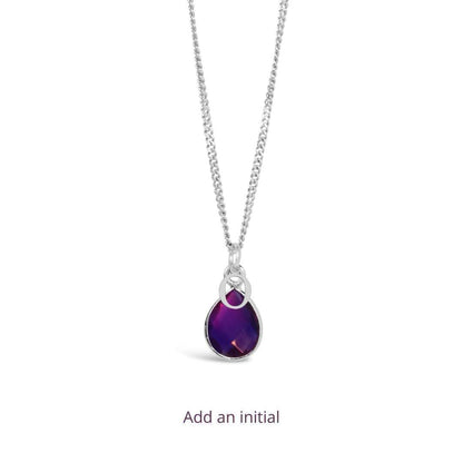 Amethyst Charm Necklace | Silver | February Birthstone