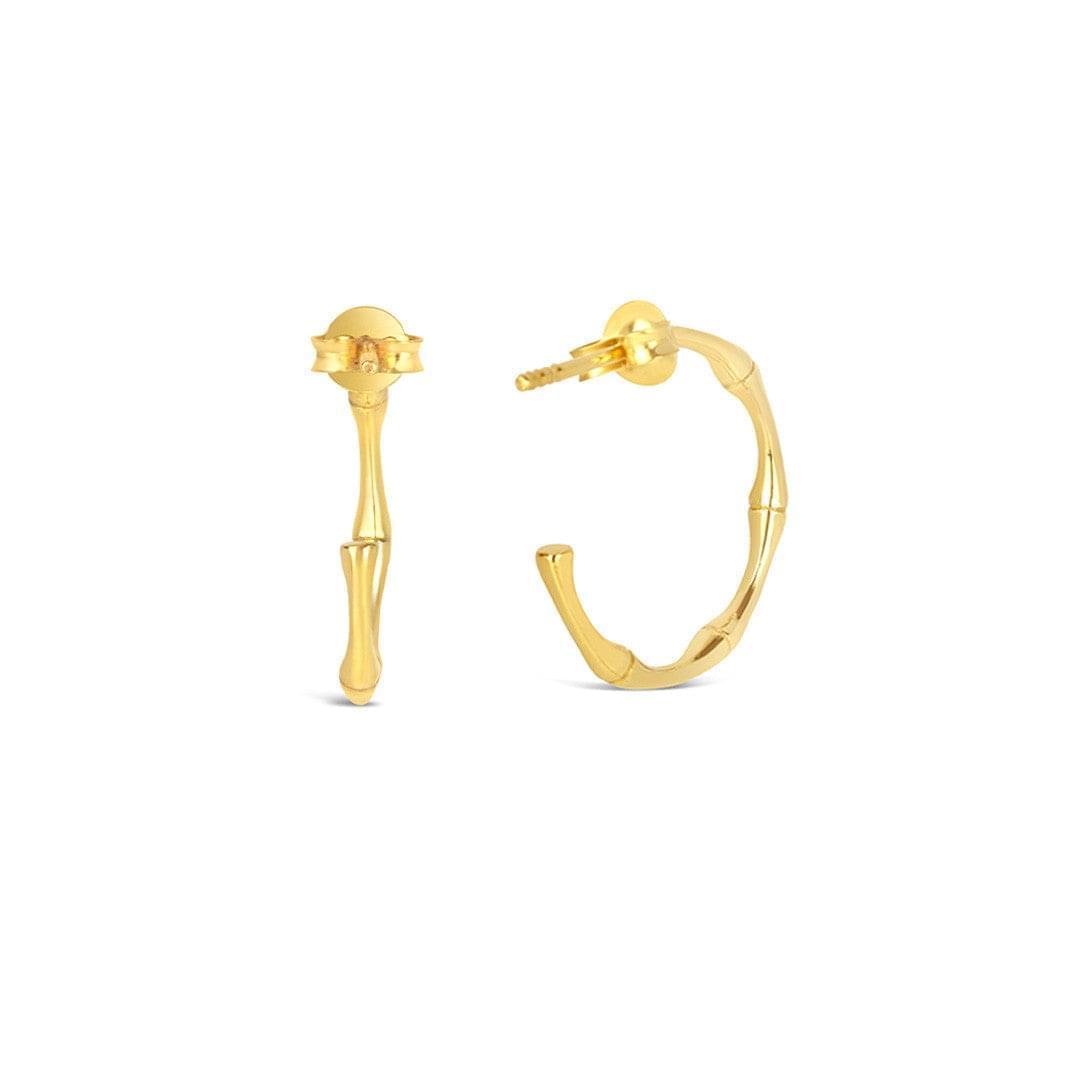 Bamboo Hoop Earrings | Gold