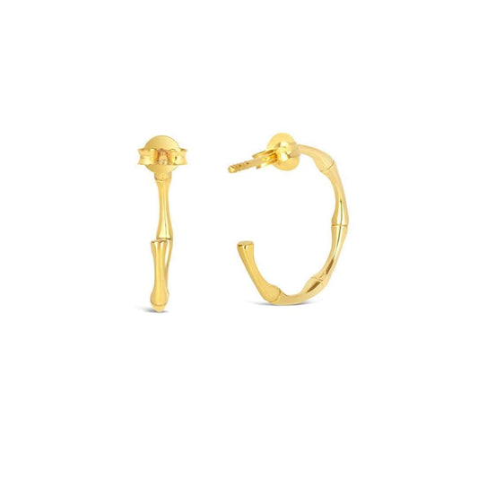 Silver Bamboo Hoop Earrings High Quality Fast Delivery Lily