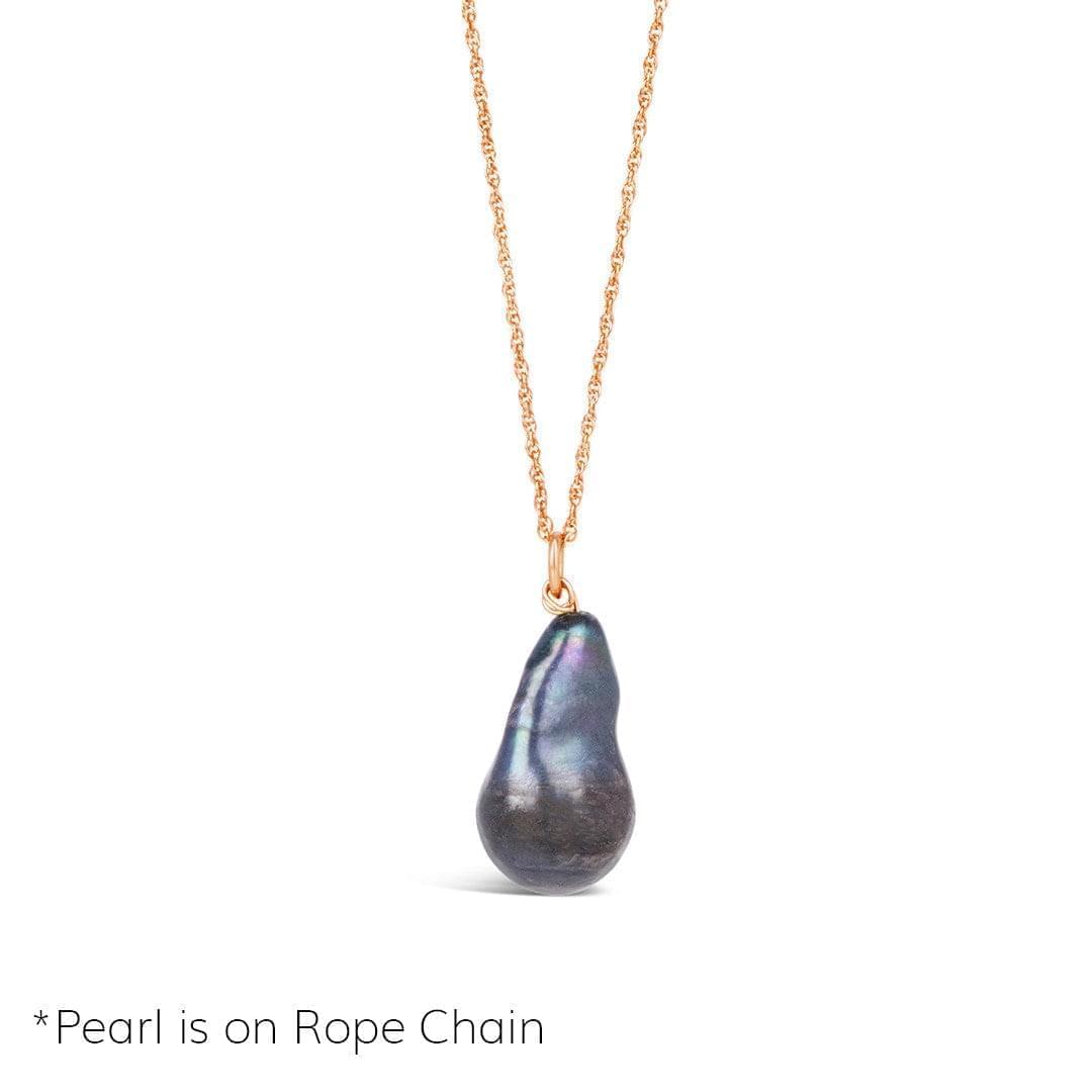 Baroque Pearl Necklace | Black | Rose Gold