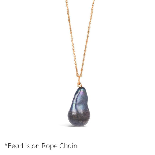 Baroque Pearl Necklace | Black | Rose Gold
