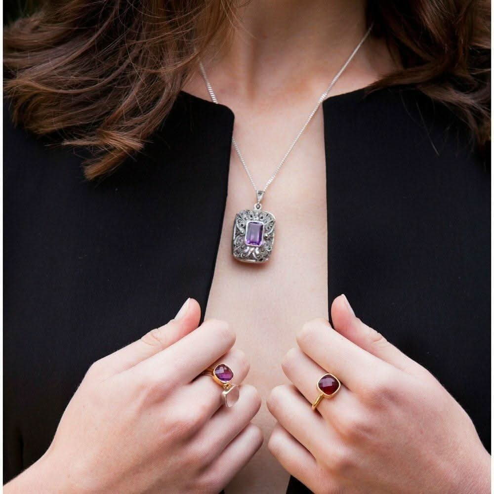 Amethyst Locket | Silver