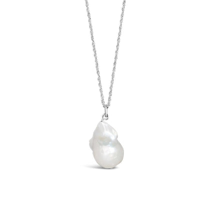 Ivory Baroque Pearl necklace on a silver chain