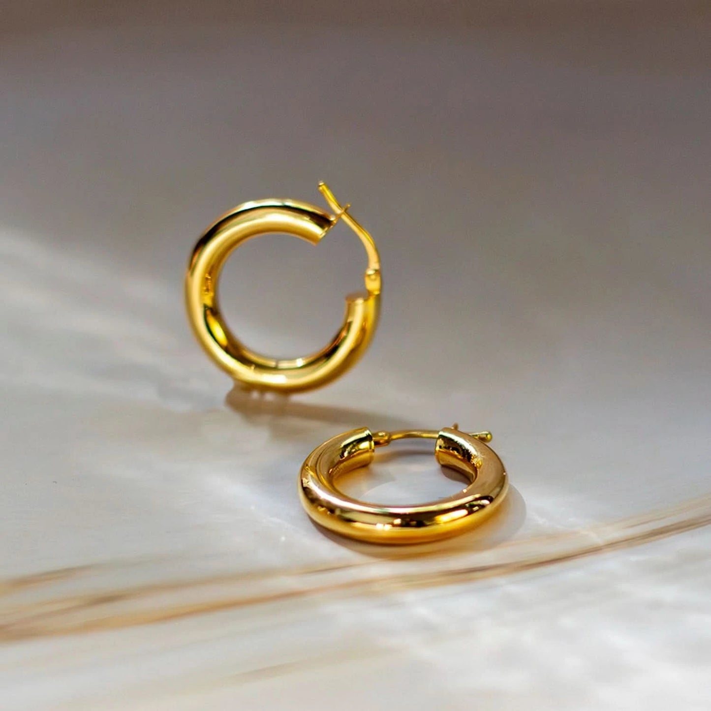 Solid Gold Chunky Hoop Earrings