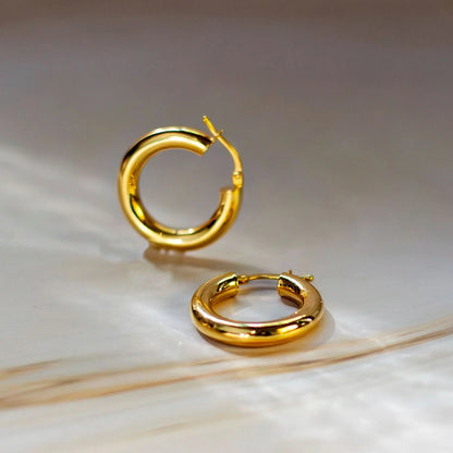 Solid Gold Chunky Hoop Earrings