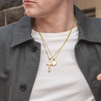 Men's Heavy Gold Cross Necklace