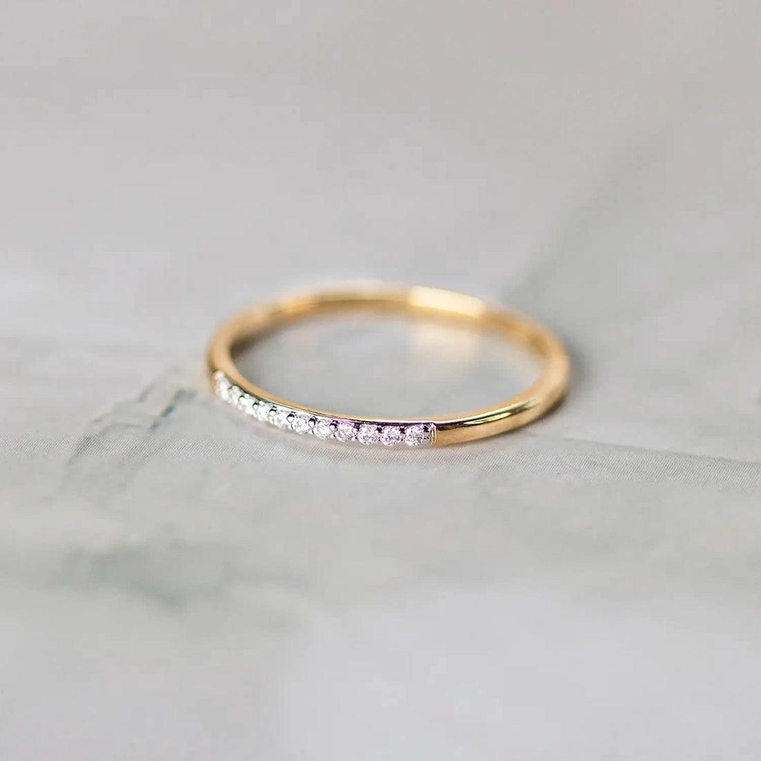 gold multi diamond band ring