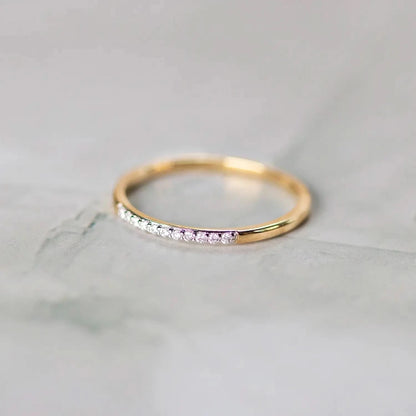 gold multi diamond band ring