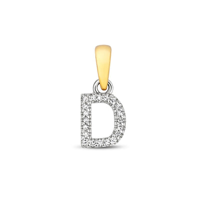 Diamond Initial Necklace | Solid 9 Carat Gold Charm | A to Z