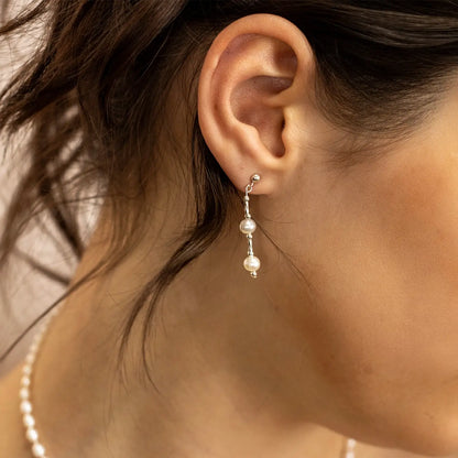 Twist Pearl Earrings Ivory