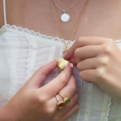 Round Locket Necklace | Gold