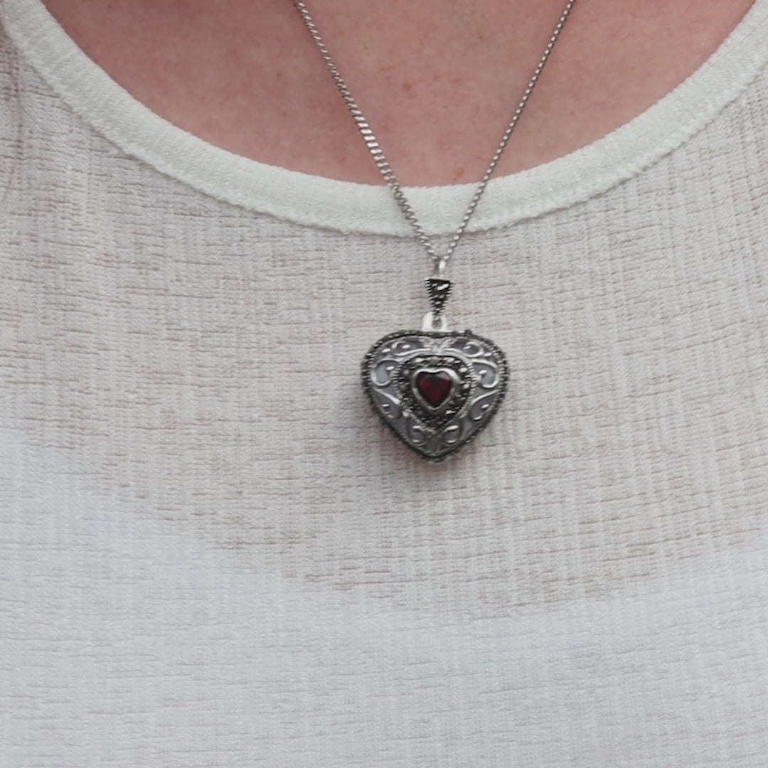 2 CTW Heart Shaped Garnet Pendant Necklace in 10K Solid Gold | eBay