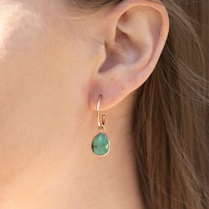 Chrysoprase Hoop Earrings | Rose Gold | May